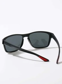 1pc Classic Retro Casual Sports Plated Real REVO Lens Fashion Fashion Glasses, Matte Texture Coating, Nose Bridge Lock Design With Rubber Non-Slip Temple Tips [Free: Lanyard, Carrying Case, Cleaning Cloth] - Black - View 2