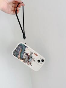 Ốp lưng điện thoại kiêm bảo vệ ống kính hình rồng hoạt hình, màu be, kèm 1 dây đeo điện thoại màu đen, phiên bản quốc tế, không phải phiên bản nội địa. - Nhiều màu - Xem 3