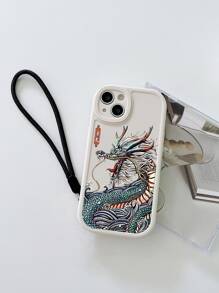 Ốp lưng điện thoại kiêm bảo vệ ống kính hình rồng hoạt hình, màu be, kèm 1 dây đeo điện thoại màu đen, phiên bản quốc tế, không phải phiên bản nội địa. - Nhiều màu - Xem 6