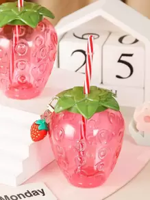 1pc Strawberry Shaped Tumbler - Pink - View 1