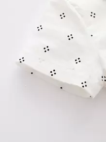 Baby Boy Polka Dot Print Bow Front Bodysuit - White - View 3