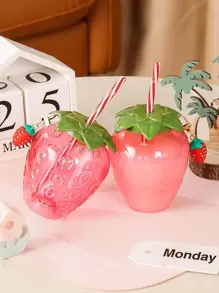 1pc Strawberry Shaped Tumbler - Pink - View 7