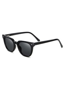 Gafas de moda negras retro para hombre - Negro - Ver 2