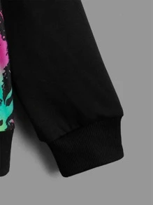 SHEIN 青少年男孩反光泼墨印花卫衣 - 彩色 - 查看 3