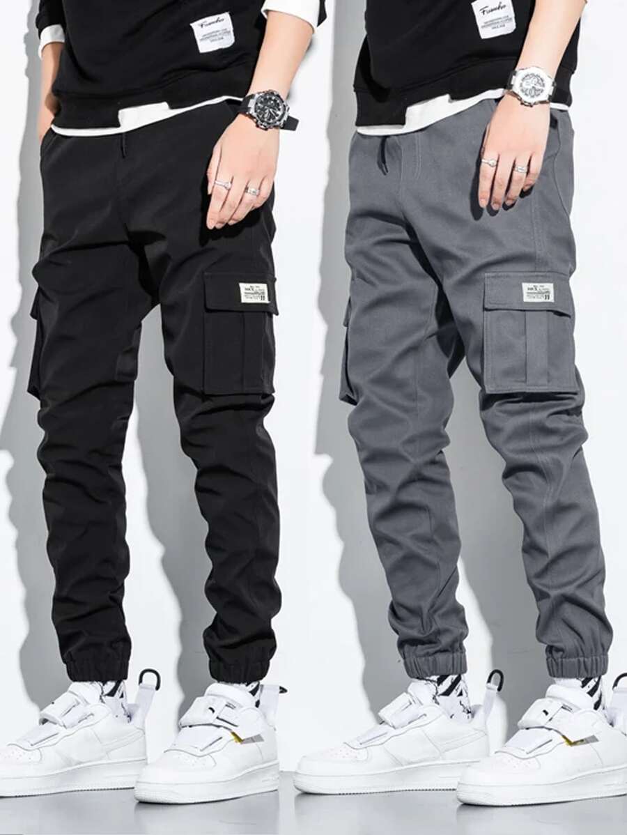 Manfinity Homme Men 2pcs Patch Detail Cargo Trousers - Multicolor - View 1