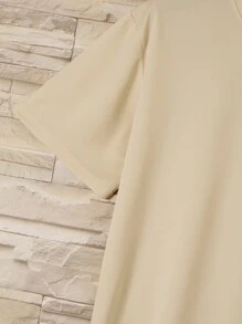 男士標語圖案T恤 - 杏色 - 查看 6