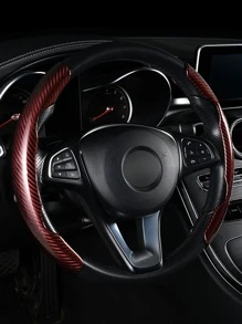 2入組卡扣式汽車方向盤套 - 酒紅色 - 查看 1