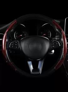 2入組卡扣式汽車方向盤套 - 酒紅色 - 查看 3