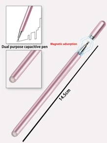 Lápiz capacitivo para tableta 2 en 1, multifunción, Compatible con iphone/teléfono Android, lápiz capacitivo para pantalla táctil - Rosa - Ver 6