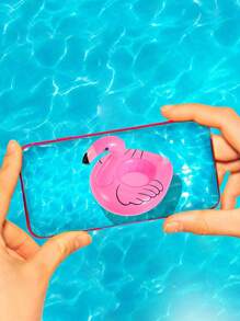 1pc Flamingo Design Coaster, Cartoon Inflatable Coaster For Party Swimming Pool - Pink - View 7