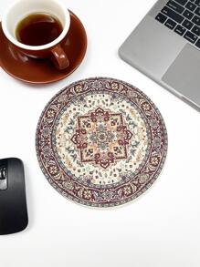 1入組花朵圖案鼠標墊,桌面鼠標墊 - 棕色 - 查看 2