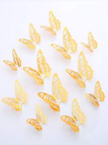 12入組鏤空3D蝴蝶貼紙