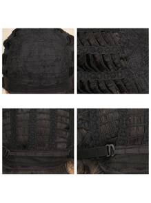 短卷人造假髮帶劉海 - 黑色 - 查看 5