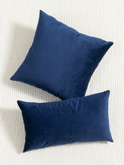 1 件超柔软荷兰天鹅绒纯色枕头/腰垫套，无填充物