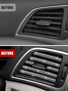 3 cái Rhinestone Trang trí Cửa khí Xe hơi Trim - Bạc - Xem 4