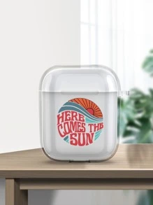 Funda compatible con Airpods con estampado de letra - transparente - Ver 2