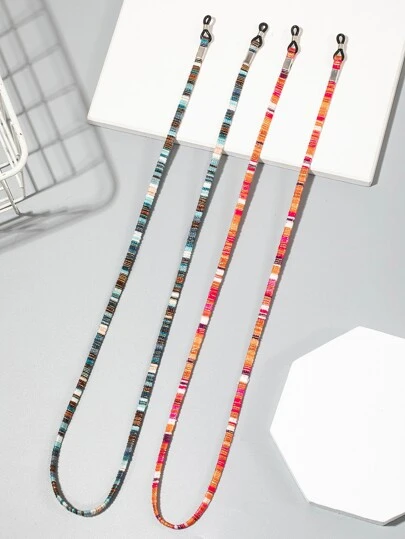 2pcs/Set Colorful Bohemian Style Fabric Fashion Glasses Chain Set, Retro Glasses Decoration Strap, Glasses Anti Drop Rope, Suitable For Women And Girls,Myopia Glasses Hanging Rope, Presbyopia Glasses Anti Drop Hanging Rope