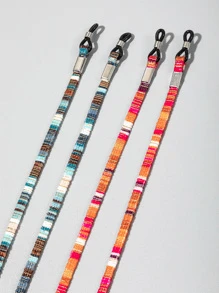 Boho 2pcs Colorful Bohemian Style Fabric Sunglasses Chains Set, Retro Eyewear Decorative Strap,Glasses Anti Loss Rope For Women And Girls Glasses Accessories For Women - Multicolor - View 2