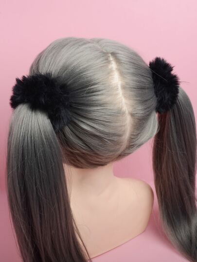 2pcs Fuzzy Hair Ties For Daily Use For Girls Hairstyles Casual Cute Scrunchies Scrunchy Hair Ties