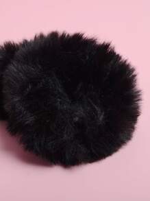 ROMWE 2 Dây Buộc Tóc Lông Tơ Dùng Hàng Ngày Cho Các Kiểu Tóc Thường Ngày Dễ Thương Cho Các Cô Gái Dây Buộc Tóc Scrunchy - màu đen - Xem 5