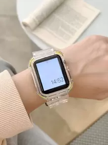 二合一撞色錶帶和保護殼適用於Apple Watch - 無色 - 查看 1