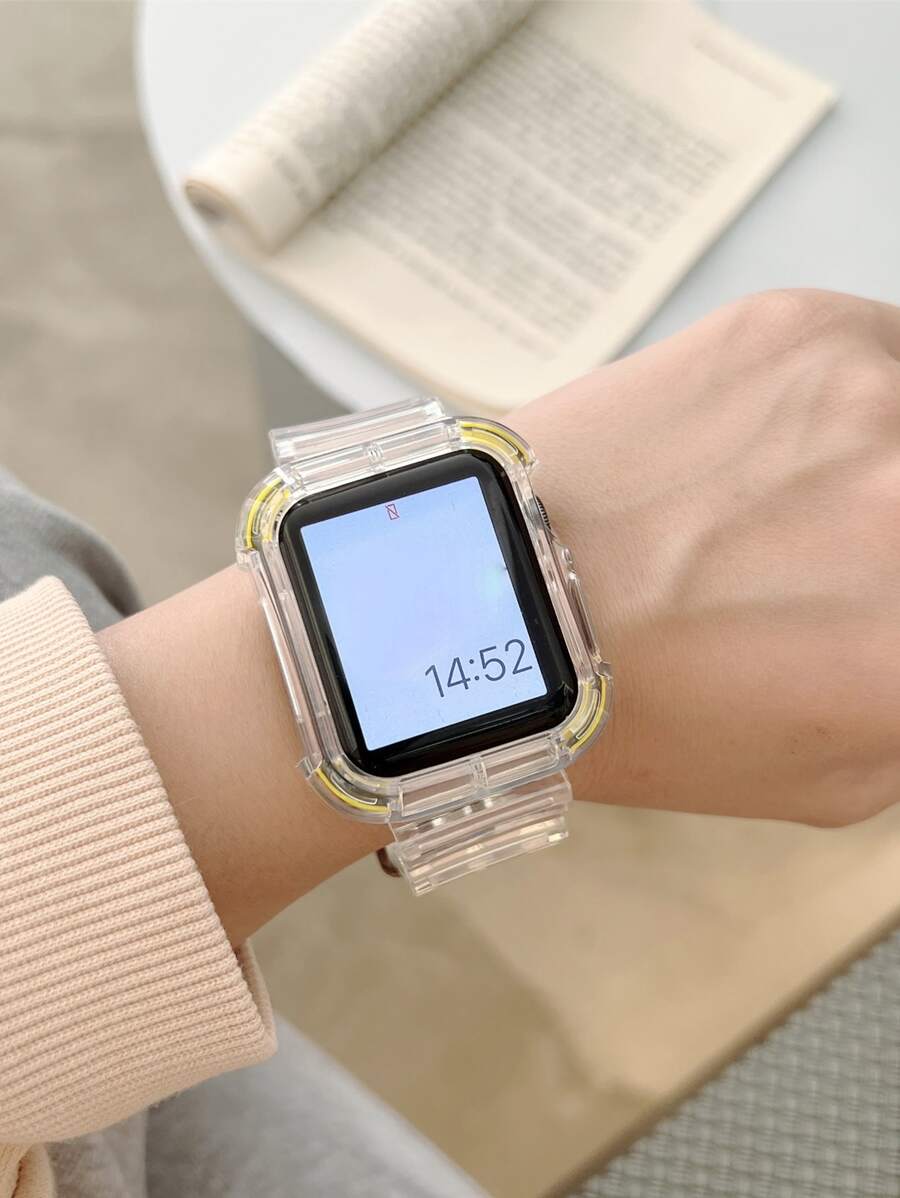 二合一撞色錶帶和保護殼適用於Apple Watch - 無色 - 查看 1