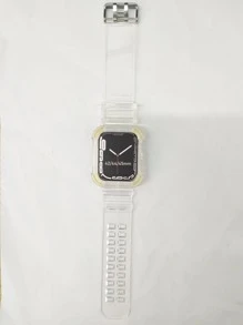 二合一撞色錶帶和保護殼適用於Apple Watch - 無色 - 查看 3