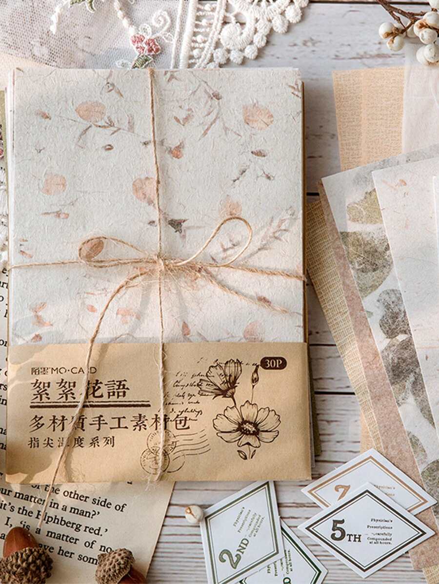 30入組隨機圖案材料紙 - 彩色 - 查看 1