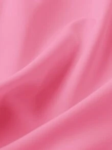 SHEIN LUNE Đầm Plus Size Nút phía trước màu trơn Giải trí - Hồng - Xem 3