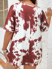 Calvaya T-shirt d'été à épaules tombantes avec effet tie dye
