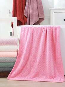 1pc Random Color Bath Towel Or 1pc Towel, Simple Soft Towel For Bathroom - Multicolor - View 2