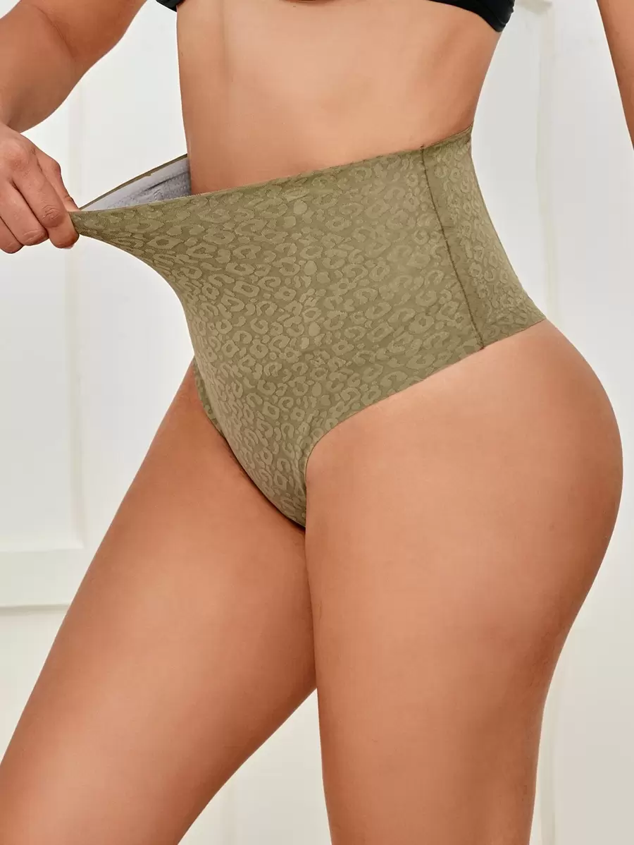 Bottom faja tanga de leopardo - Verde Oliva - Ver 1