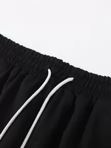 Aesthetic Post Hombres con estampado de letra Top tank & de cintura con cordón Shorts - Multicolor - Ver 6