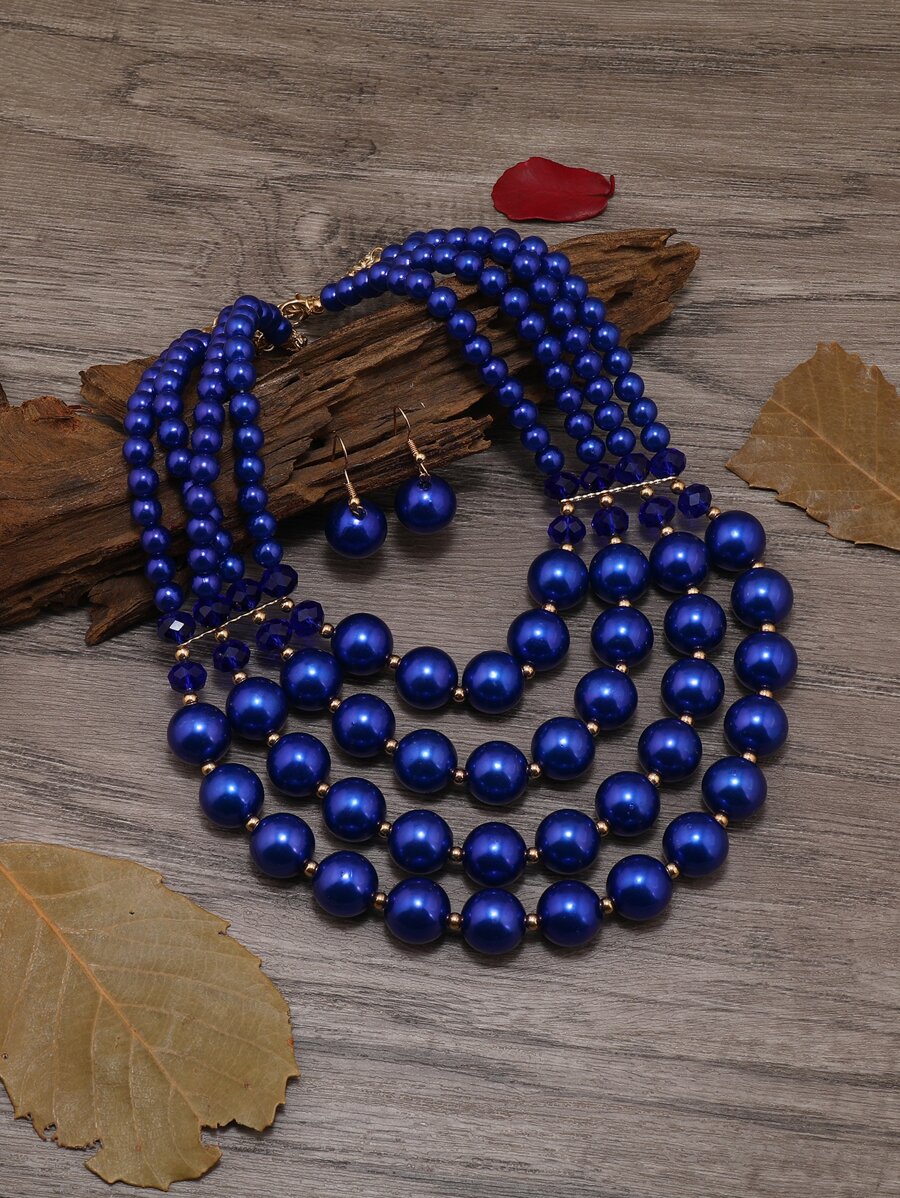 3 piezas Set joya con diseño de cuenta