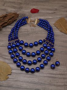 3 piezas Set joya con diseño de cuenta