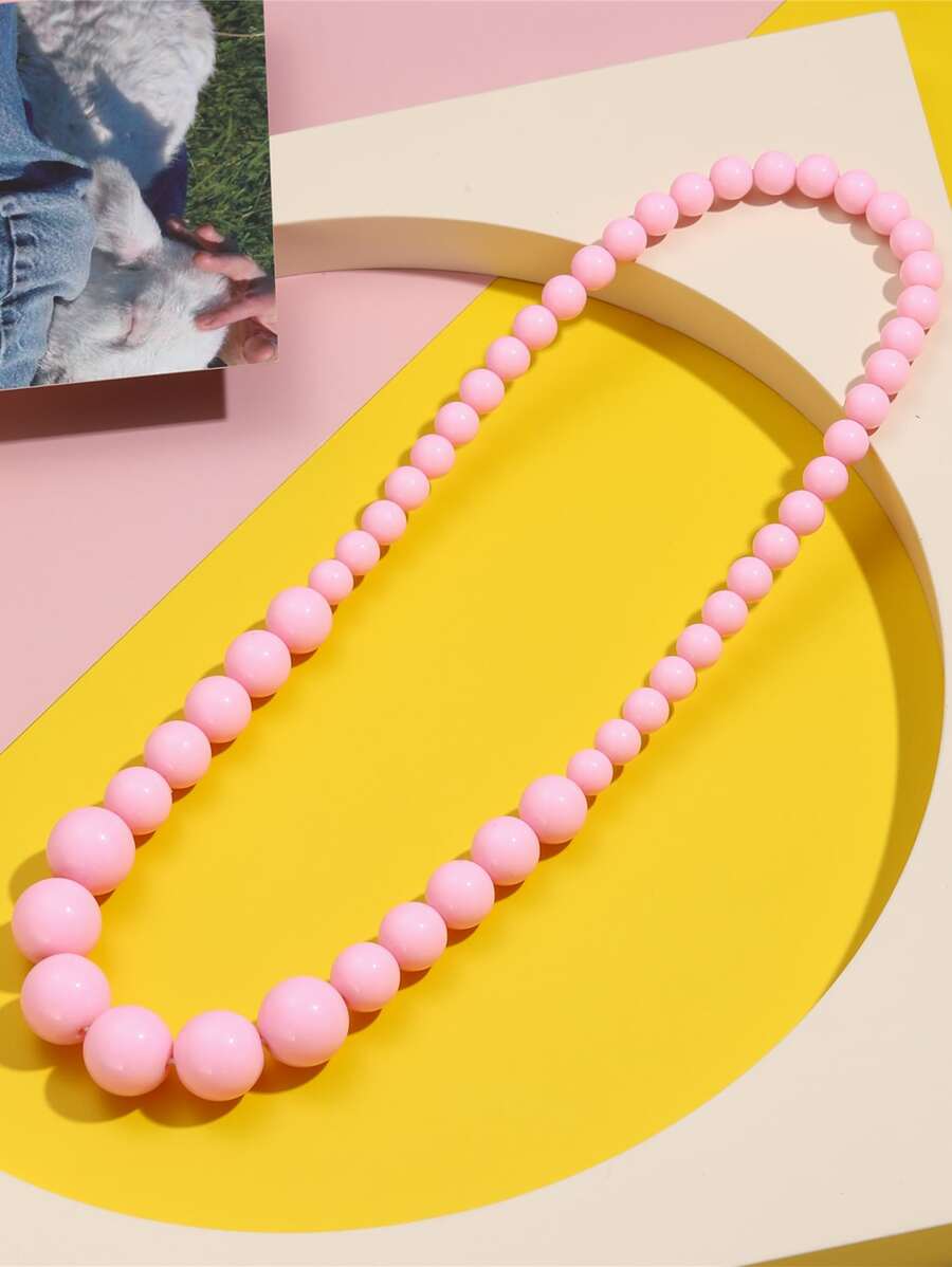 Chicas Collar con cuenta minimalista - Rosa - Ver 1