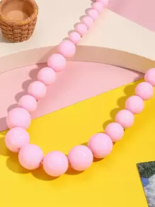 Chicas Collar con cuenta minimalista - Rosa - Ver 2