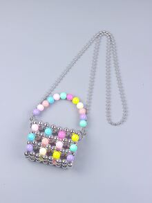 Bolsa cuadrada mini de color combinado con cuenta - Multicolor - Ver 2