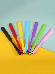 1入組矽膠刮刀奶油攪拌刀烤條刮刀矽膠抹刀耐熱不粘彈性橡膠刮刀廚房烹飪小工具 - 彩色 - 查看 6