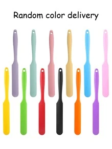 1入組矽膠刮刀奶油攪拌刀烤條刮刀矽膠抹刀耐熱不粘彈性橡膠刮刀廚房烹飪小工具 - 彩色 - 查看 2
