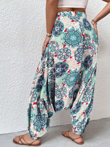 SHEIN Holidaya Quần Plus Size Tất cả trên in Boho - Nhiều màu - Xem 2