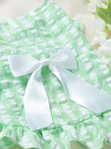 PETSIN 1pc Plaid Print Pet Dress - Green - View 8