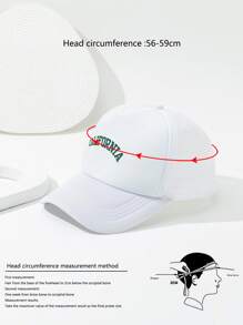 Letter Graphic Trucker Hat - White - View 4