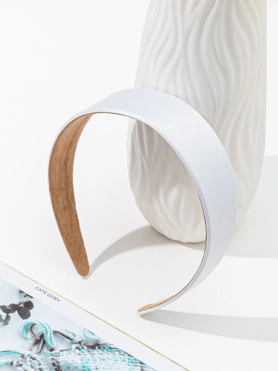 Solid Wide Headband - White - View 1