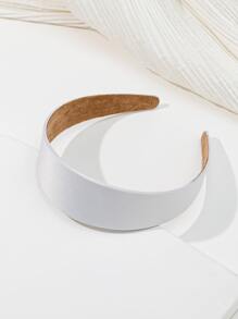 Solid Wide Headband - White - View 2