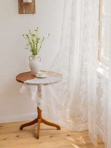 Rèm đơn bảng thêu hoa - trắng - Xem 7