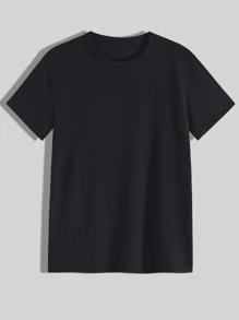 Manfinity Men Letter & Floral Print Tee - Black - View 2