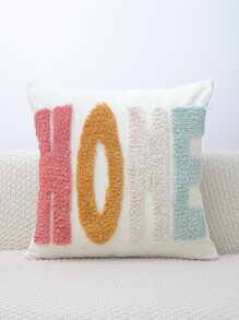 1pc Letter Graphic Tufted Cushion Cover Without Filler - Multicolor - View 2