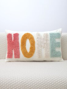 1pc Letter Graphic Tufted Cushion Cover Without Filler - Multicolor - View 4