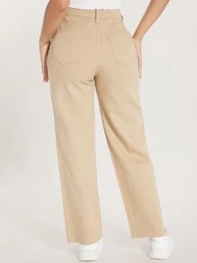 SHEIN PETITE Blugi uni cu tiv brut